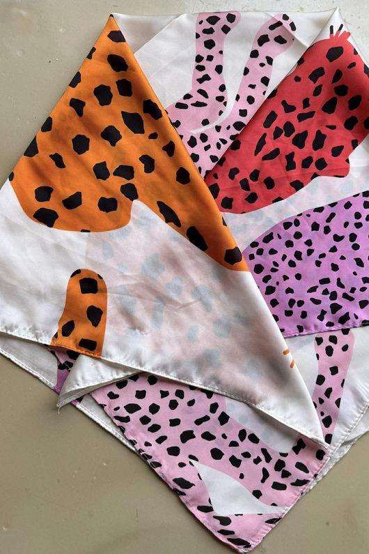 Dempsey Silky Blend Square Scarf Pink & Red